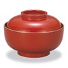 Mitani Yamanaka Lacquerware Soup Bowl, Red, 5.2 inches (13.3 cm),
