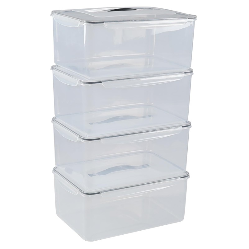 Eagrye 15 L Rectangular Plastic Clear Airtight Food Storage Containers