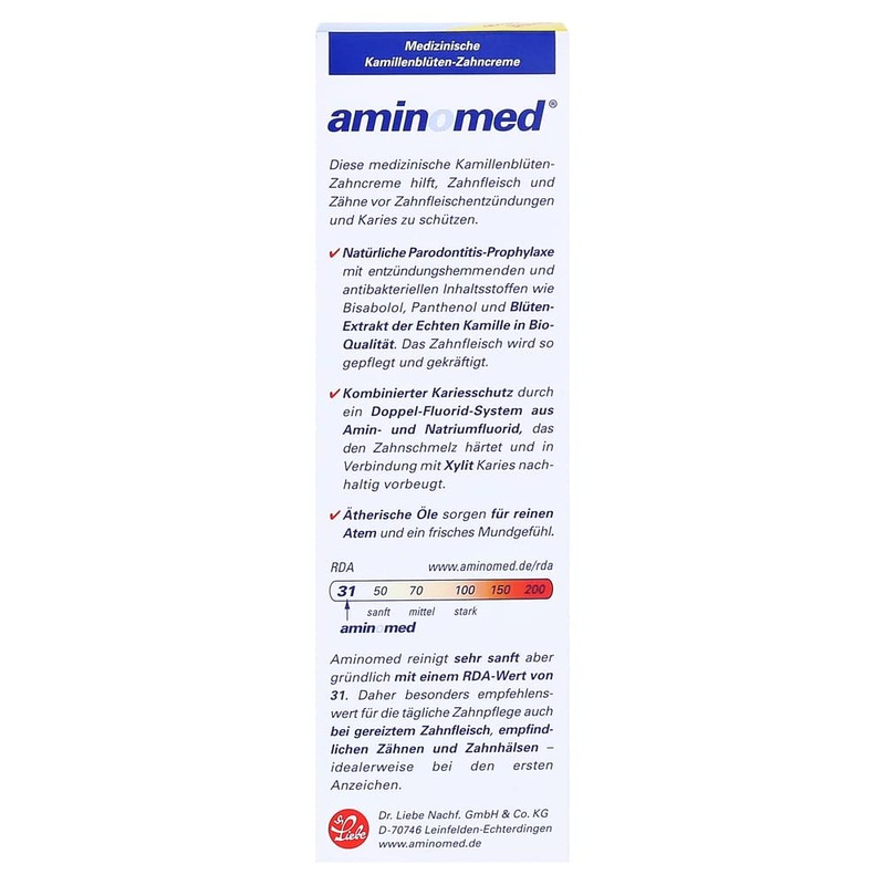 Aminomed Chamomile Flowers Toothpaste without Titanium Dioxide, 75 ml