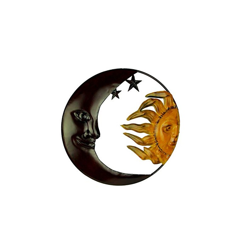 Collectible Badges Metal Art Celestial Sun and Moon Indoor Outdoor