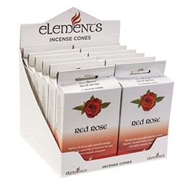 Botega Exclusive Red Rose Fragrance Backflow Elements Incense Cones Box Set - Pack of 12-180 Total