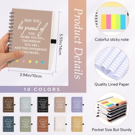 Honoson 20 Sets Employee Appreciation Thank You Gift Bulk Inspirational Mini Notebooks Sticky Notepad Motivational Ballpoint Pen for Volunteer Coworker Team Staff Nurse Teacher Students(Neutral Color)
