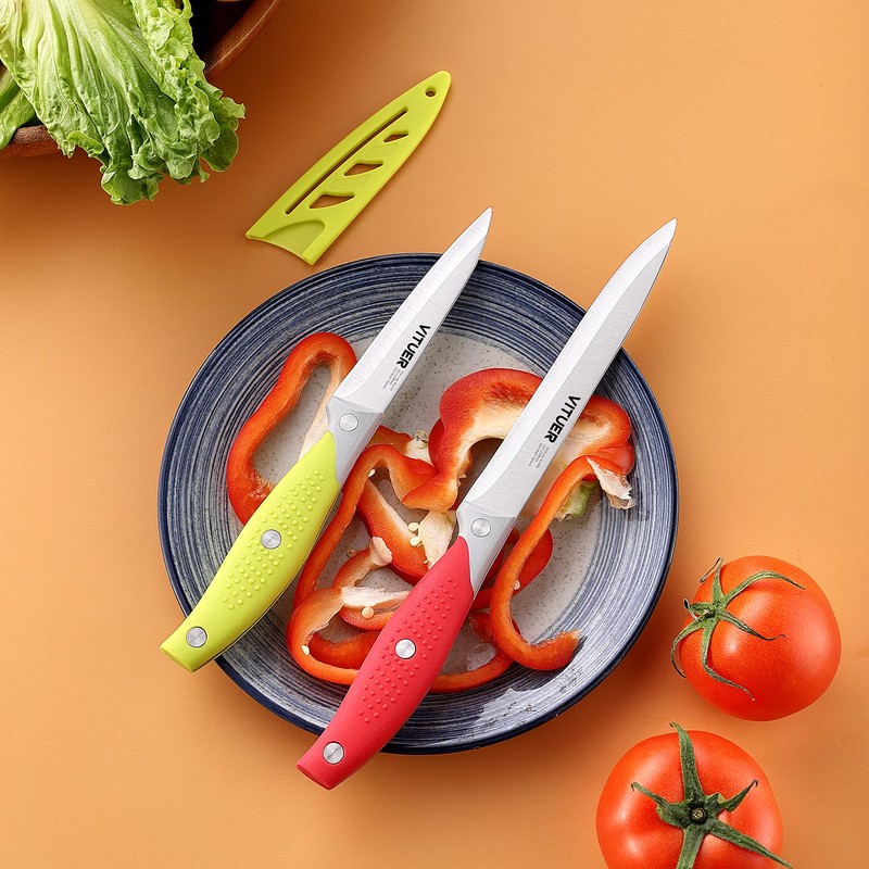 VITUER Chef Knife, 3PCS Kitchen Knife, Multicolor Stainless Steel Sharp
