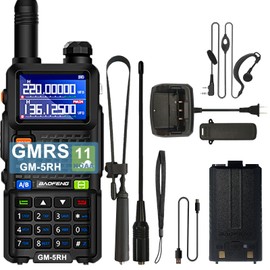 BAOFENG GM-5RH Walkie Talkie 999 Channels 1.77inch LCD Screen GMRS Two Way Radio Long Range with 18.89in Tactical Antenna GMRS Radio