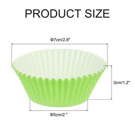 sourcing map 100 Pcs Cupcake Liners, Muffins Paper Baking Cups Wrappers Standard Greaseproof for Baking Cupcake Wrapper, Light Green