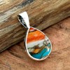 Solid 925 Sterling Silver Pendant for Men Women, Pear Gemstone