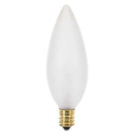 Satco A3685 130V Candelabra Base 25-Watt B9.5 Light Bulb, Frosted