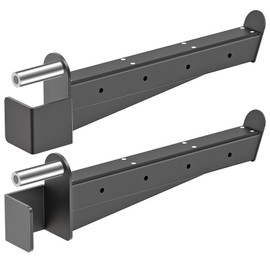 Kipika Safety Spotter Arms for 3" x 3" Power Racks with 5/8" & 1" Holes - Heavy Duty Barbell Safety Catches with Rubber Pad - Adjustable and Easy to Install - Set of 2