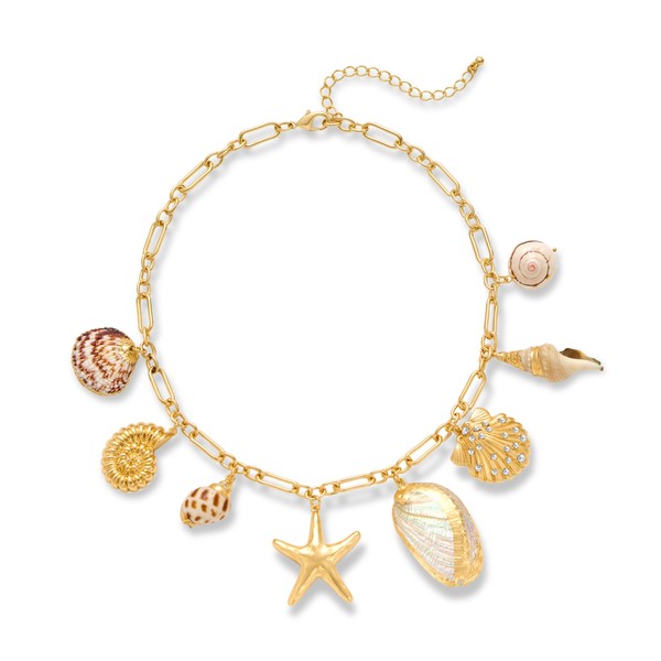 FAUTHENTICUTE Chunky Gold Statement Necklaces For Summer Gold Plated Chain