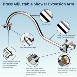 Hibbent All Metal Shower Head,High Pressure Rainfall Shower Head,with Handheld Combo - Square 8''-Chrome