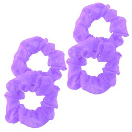 Giantree 4 Pcs Orange Scrunchie for hair 80s, Elastics Neon Orange Scrunchie Bulk Large Scrunchies Solid Neon Thick Hair Ties for Women Girls(Purple)
