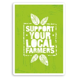 2 x 10cm Support Farmers Vinyl Stickers - Green Farming Laptop Sticker #34658 (10cm Tall)