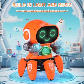 Eutionho Baby Dancing Robot Sound Toys, Musical Toys 12 18 Months 1st Birthday Gifts for Kids Babies Early Development & Activity Toys Presents for 1 Year Old Boys Girls Christmas New Year (Orange)