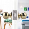 Ivoku Polished Brass Door Knob with Lock and Key,Interior Bedroom