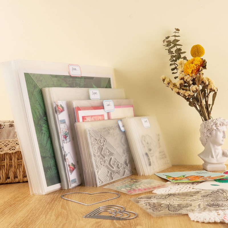 40Pcs Rubber Magnetic Sheets Thickness with Clear Stamp Die Storage