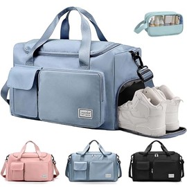 Bolsa Deportiva para el Gym, bolsa de viaje impermeable con compartimento para zapatos y bolsillo para ropa mojada, bolsa de deporte para viajes,...  