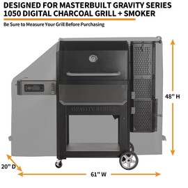 NEXCOVER Grill Cover - Compatible with Masterbuilt Gravity Series 1050 Digital Charcoal Grill, Waterproof Smoker Cover,Heavy Duty BBQ Cover, Fade Resistant Barbecue Cover, Anti-UV & Weather Resistant.