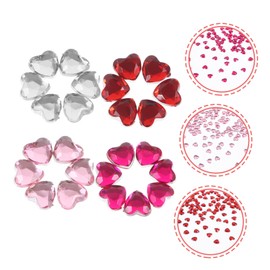 KONTONTY 400pcs Acrylic Flatback Heart Rhinestones for Crafts Decoration for Clothing Shoes and Accessories Sparkly Gems for Handmade Projects