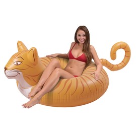 GoFloats Meowzers the Cat Party Tube Inflatable Raft, Float in Style (for Adults and Kids)