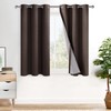 XWZO 100% Blackout Curtains 54 Inches Long with Tiebacks- Thermal
