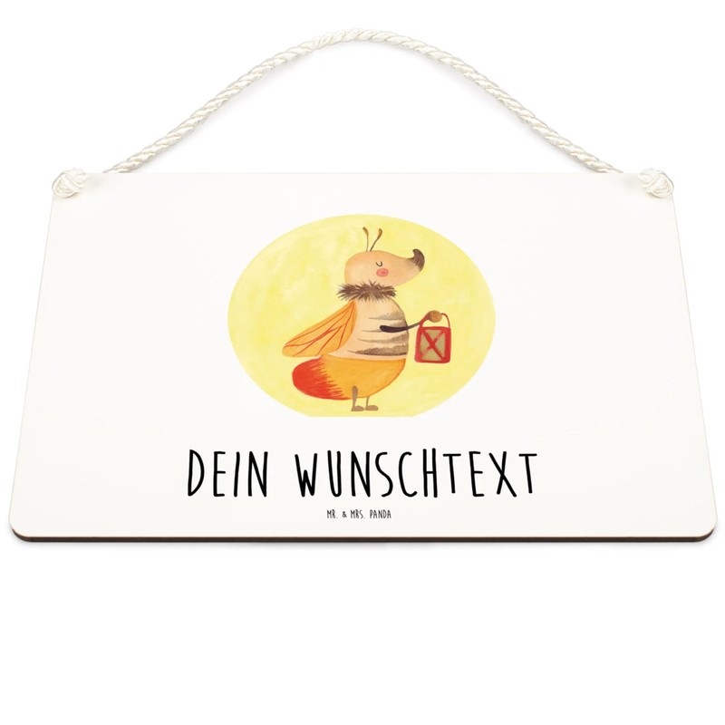 Mr. & Mrs. Panda Personalisiertes Deko Schild Glühwürmchen DIN A4