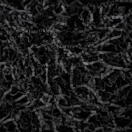 Mauproy 5oz Black Crinkle Cut Paper Shred Filler, Gift Boxes Baskets Bags Filling Grass Confetti Stuffing for Bridesmaid Engagement Birthday Wedding Graduation