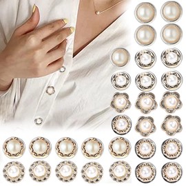 HASTHIP® 30 Piezas Broches de Botón de Perla Imitación para Mujer,Alfileres Seguridad Decorativos sin Costura para Suéter,Camisa Falda Vestido y Sombrero Elegantes y Desmontables