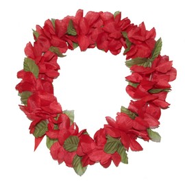 Rainview Creations Hawaii Floral Headband-haku Lei Elastic Hawaiian Haku Leis Headdress Color Red