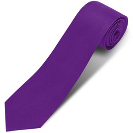 Puistr Men's Ties Solid Pure Color 3.15" (8CM) Necktie Plain Formal Purple Ties For Men