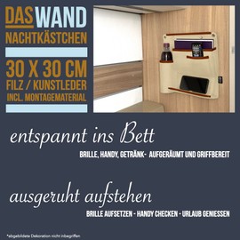 Wall Night Box Organiser for Campers, Motorhomes and Caravans with Various Mounting Options (M/Beige Colour)