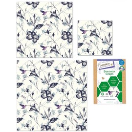 beeskin Set of 3 Beeswax Cloths Multi (Hummingbird)