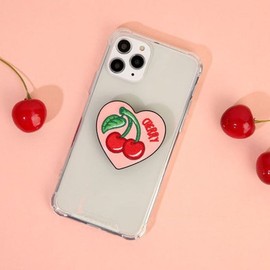 DesignSkin (신세계김해점)디자인스킨 핸드폰 거치대 자수 디킨톡-핑크/체리(ITM16865) (Shinsegae Gimhae) Design Skin Phone Stand Embroidery Dikin Talk - Pink/Cherry (ITM16865)