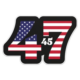 45 47 President Sticker - Waterproof Vinyl Decal for Car Bumper, Laptop, Water Bottle, Book Cases, Smartphones, Wall, and Window, Size - 3'' Longer Side