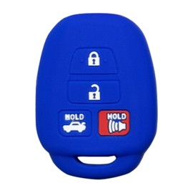 Key Fob Cover for Camry Highlander: 4 Buttons Key Fob Case Fit for Toyota Corolla 4Runner RAV4 Sequoia Scion 86 Hatchback Sedan 2012-2020丨Silicone Remote Protector GQ4-49R GQ4-52T HYQ12BDM (Blue)
