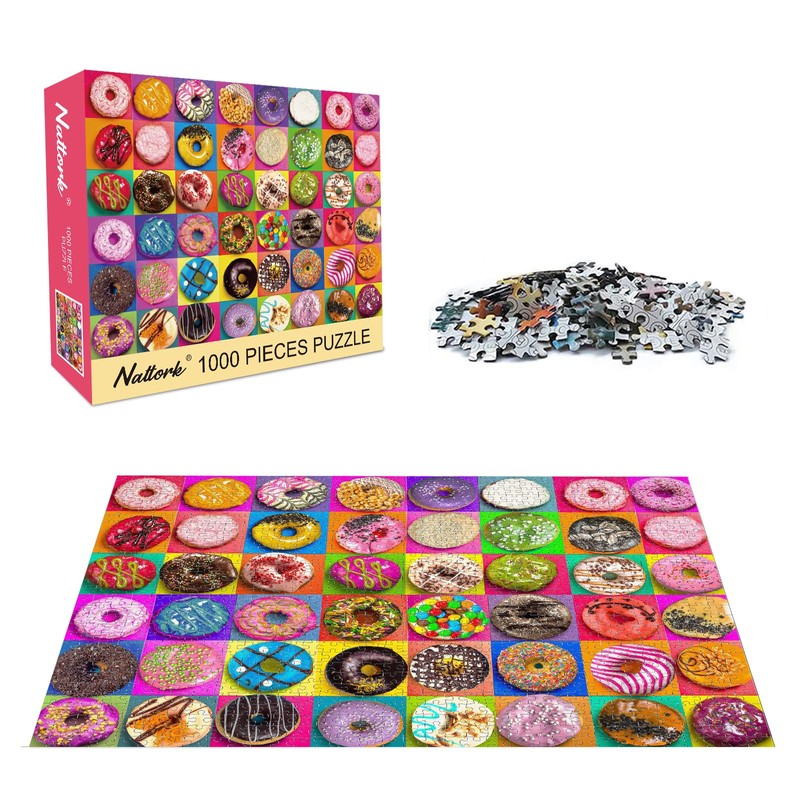 Jigsaw Puzzles 1000 Pieces for Adults, Families (Donuts) Pieces Fit