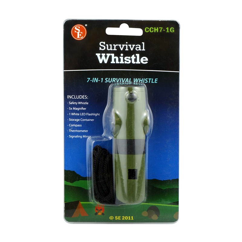 SE 7-IN-1 Green Survival Whistle - CCH7-1G