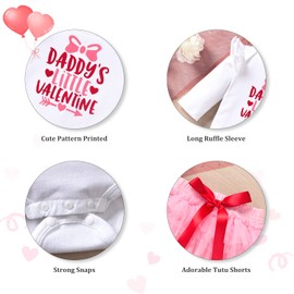 fioukiay Preemie Baby Girls Valentine's Clothes Outfits Infant Valentine's Bodysuit Shorts Clothing Sets (Pink, Preemie)