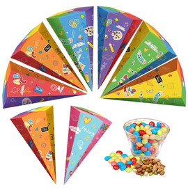 RCYHCY Pack of 8 Siblings School Cone, School Cone for School 28 cm, Foldable Sugar Bag for First Day of School, Gift Wrapping School Cone, Sugar Cone, for Boys and Girls