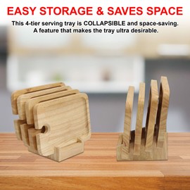 Primeware Cambridge 5 Tier Appetizer Server Plates with Wine Glass Holder (Rectangular)