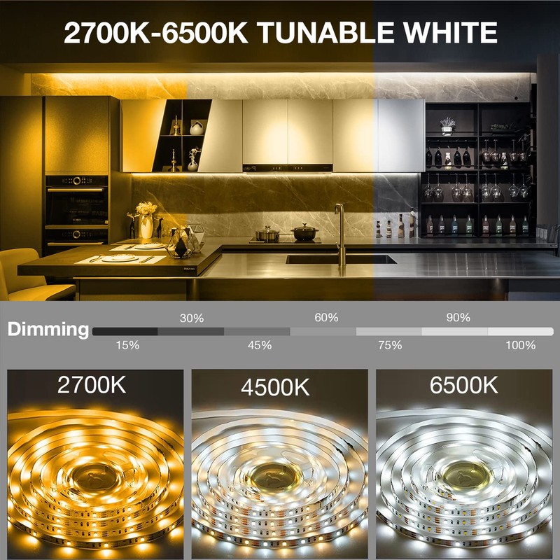 DAYBETTER 8 PCS Under Cabinet Lighting Kit, Bright Under Cabinet