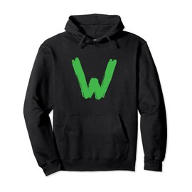 Creative Bold Green Letter W - Design Alphabet - Marker Pullover Hoodie