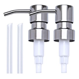 WENDIN 2 pcs Chrome Lotion Dispenser Pumps Replacement Soap Dispenser Pump Replacement Silver 304 Rust Proof Stainless Steel for Bottle Mouth 1 inch Approx. Neck Size Regular