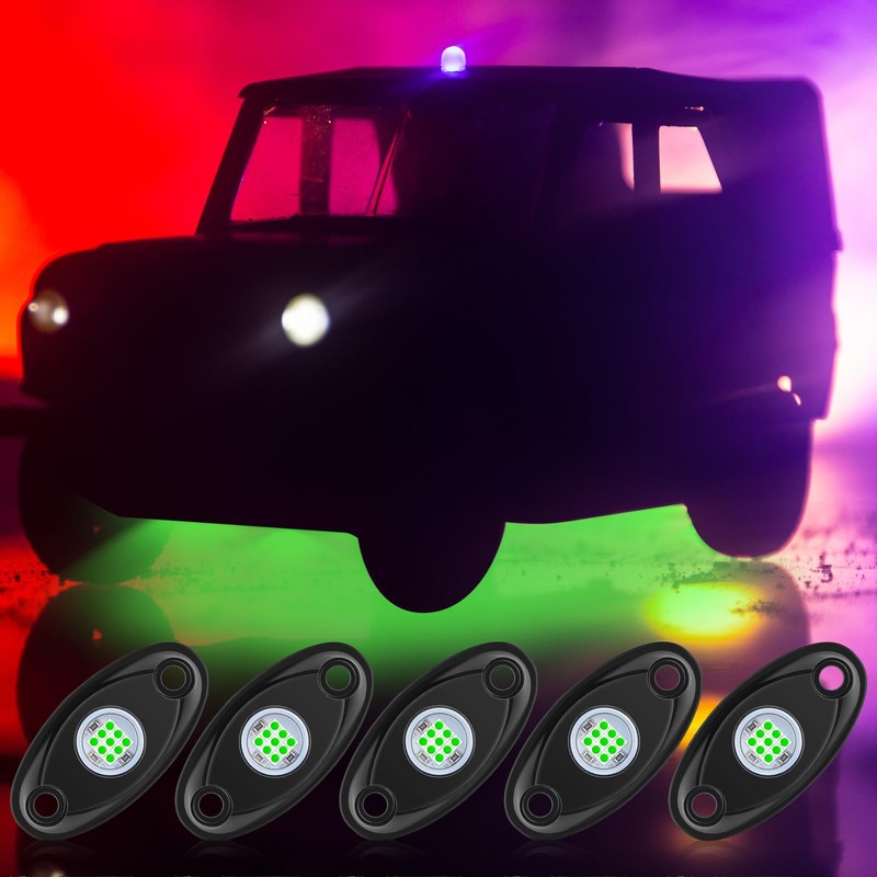 Macarrie 12 Pods Rock LED Lights for Car SUV Underglow