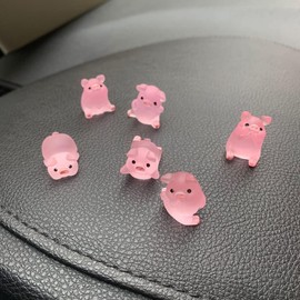 5Pcs Cute Pink Piggy Figures Car Dashboard Ornament Pig Figurine Ornament Resin Pig Desktop Figurine Decoration DIY Crafts for Auto Home Office Desk Collectible Dolls Collectible Dolls Home