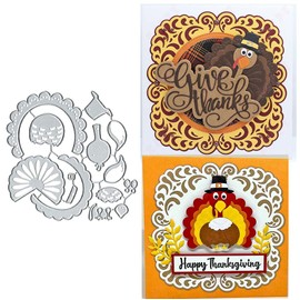 Thanksgiving Turkey Metal Die Cuts, Thanksgiving Turkey Metal Cutting Dies Cut Stencils Card Paper Craft DIY Template Metal Cutting Dies Album Embossing Paper Dies for Card Making Scrapbooking
