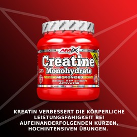 AMIX Creatine Monohydrate - 100% Micronised Creatine Powder, Increases Physical Performance, Increases Muscle Building and Strength in Athletes, 300 g