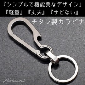 ALOHAMONI Titanium Carabiner Keychain Key Ring Key Hook Key Case Key Chain Belt Loop Bag Quick Release Simple Functional Beauty Design Lightweight Durable Car Home Key, Bottle Opener Design