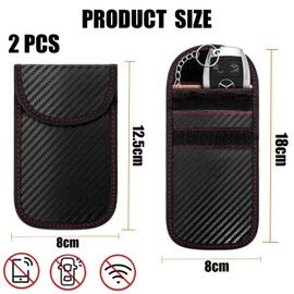 2 PCS Faraday Pouch for Car Keys, Car Key Signal Blocking Case, RFID Key Pouch Keyless Car Blocker, Anti-Theft Remote Entry Key Less Fobs Protection