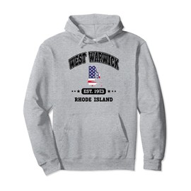 West Warwick Rhode Island RI Throwback USA Flag Pullover Hoodie