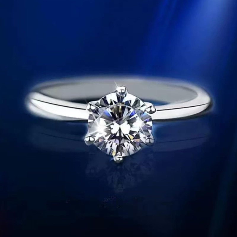 ShiKeWei White Gold Plated Adjustable Women's Ring - 1 Carat